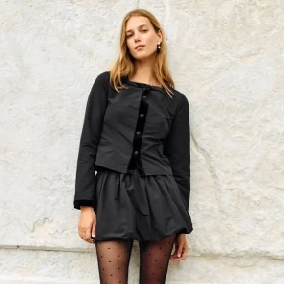 NWT Ciao Lucia Antonia Faille Mini Bubble Cotton Skirt Skort Revolve - Picture 2 of 13